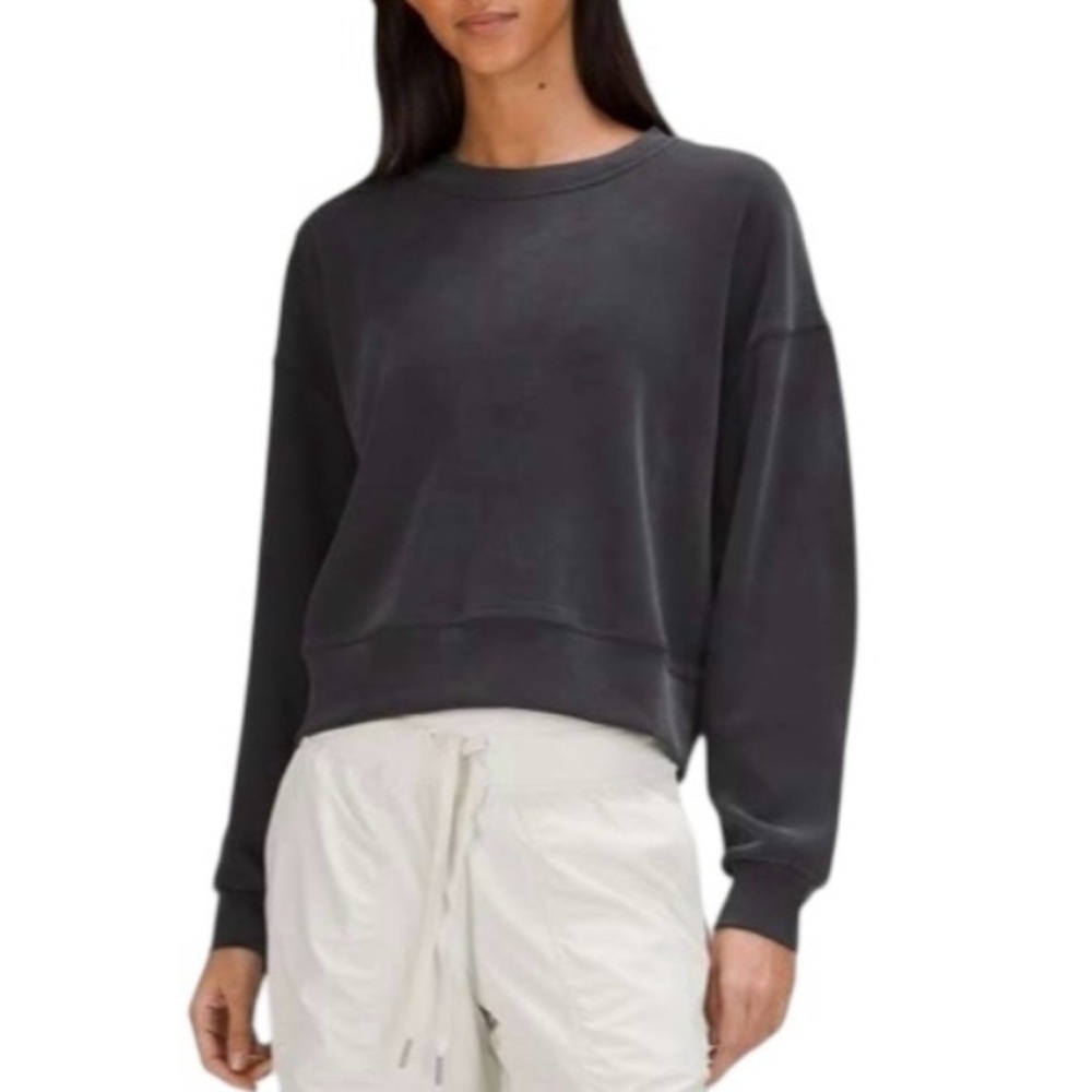 Lululemon Softstreme Oversized Cropped Crew 6 Black